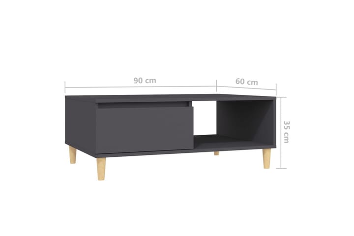 Salongbord grå 90x60x35 cm sponplate - Grå - Møbler - Bord - Sofabord