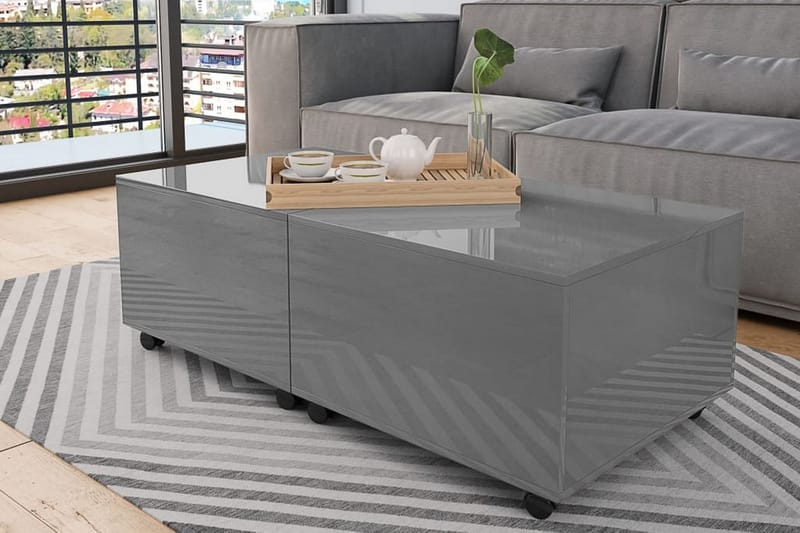 Salongbord høyglans grå 120x60x35 cm - Grå - Møbler - Bord - Sofabord