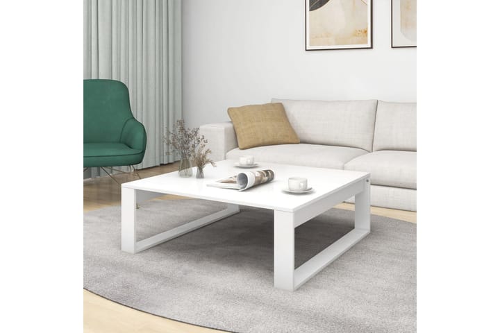 Salongbord hvit 100x100x35 cm sponplate - Hvit - Møbler - Bord - Sofabord