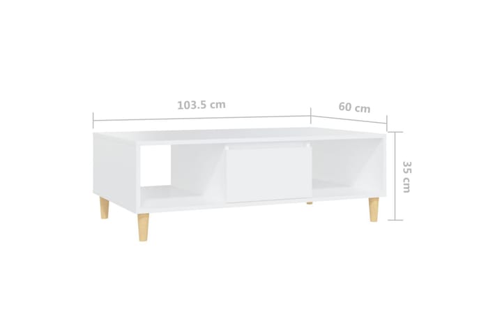Salongbord hvit 103,5x60x35 cm sponplate - Hvit - Møbler - Bord - Sofabord