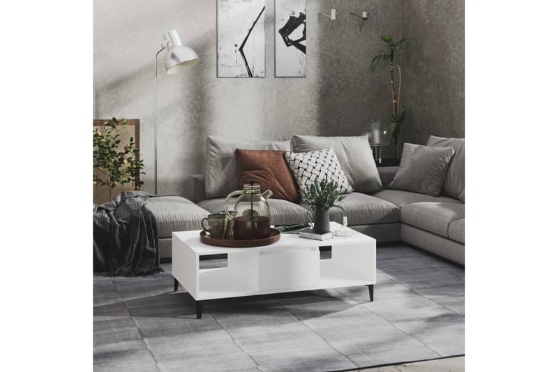 Salongbord hvit 103,5x60x35 cm sponplate - Hvit - Møbler - Bord - Sofabord & salongbord
