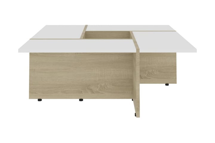 Salongbord hvit & sonoma eik 79,5x79,5x30 cm sponplate - Møbler - Bord - Sofabord