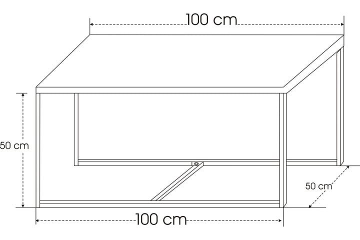 Settbord Gadek 100 cm 2 Bord - Valnøttsbrun/Svart - Møbler - Bord - Sofabord