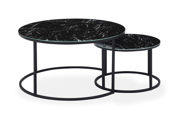 Settbord Grasp Marmorglass - Svart - Møbler - Bord - Sofabord & salongbord