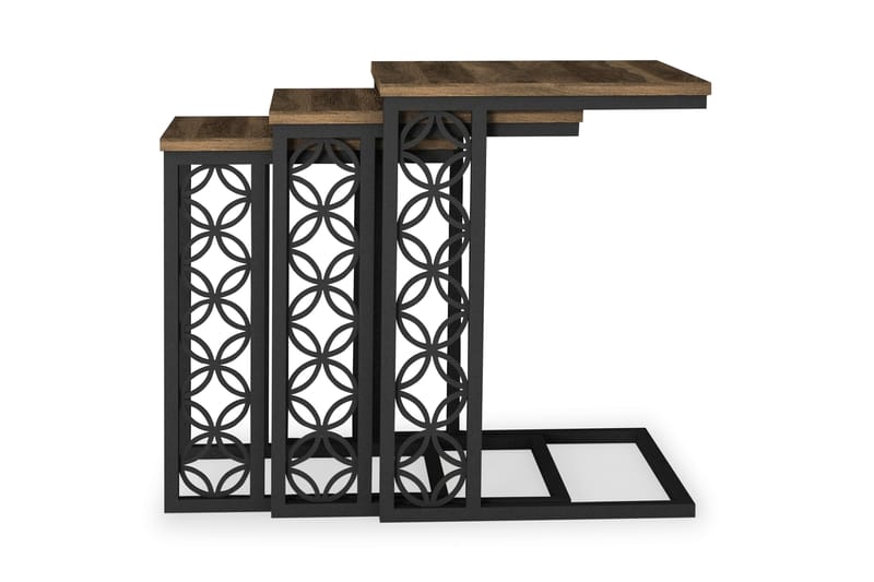 Settbord Jospeh 43 cm 3 Bord - Valnøttsbrun - Møbler - Stoler - Spisestuestoler & kjøkkenstoler