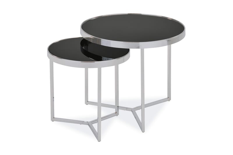 Settbord Metogi Rundt - glass/Sølv - Møbler - Sofaer - Skinnsofaer