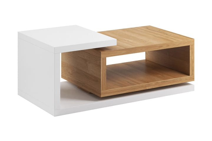 Sofabord Albarado 120 cm med Oppbevairngshylle - Hvit/Betonggrå - Møbler - Bord - Sofabord