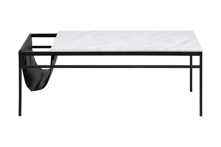 Sofabord Atalaya 115 cm med Oppbevaringshylle Marmor - Hvit/Svart - Møbler - Bord - Marmorbord