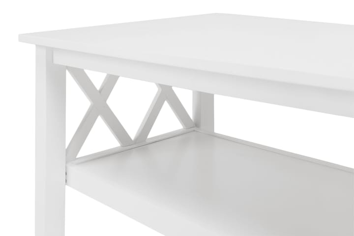 Sofabord Aveza 120 cm med Oppbevaringshylle - Hvit - Møbler - Bord - Sofabord