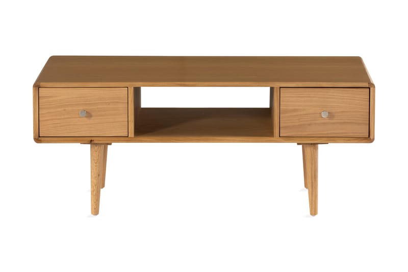 Sofabord Barke 110 cm med Oppbevaringshylle + Skuff Massiv E - Brun - Møbler - Bord - Spisebord & kjøkkenbord