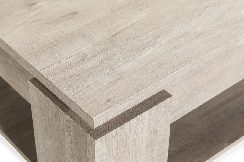 Sofabord Barlow 80 cm med Oppbevaringshylle - Natur/Beige - Møbler - Bord - Sofabord