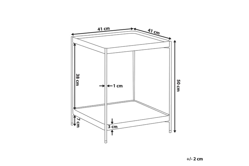 Sofabord Brysyn 41 cm med Oppbevairngshylle - Glass/Kobber - Møbler - Bord - Sofabord