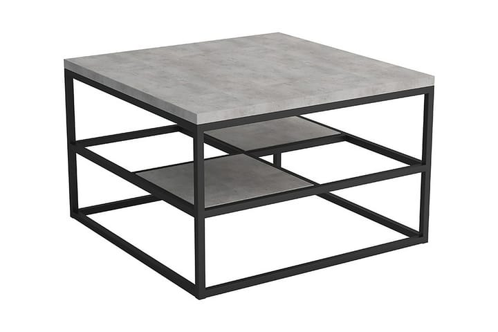 Sofabord Cleeve 70 cm med Oppbevaringshylle - Grå/Svart - Møbler - Bord - Sofabord