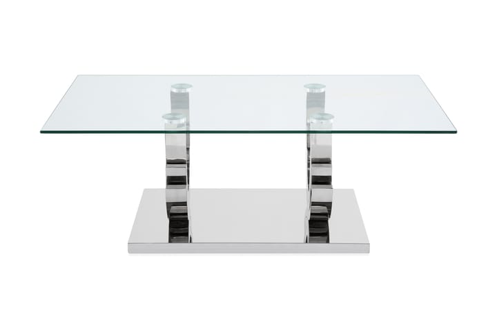 Sofabord Climent 130 cm - Rostfritt Stål/Glass - Møbler - Bord - Sofabord