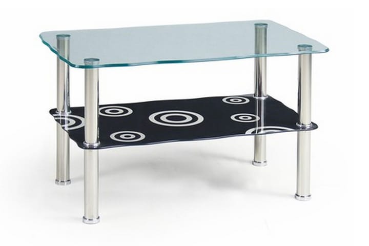 Sofabord Darlina 75 cm med Oppbevaringshylle - Glass/Svart - Møbler - Bord - Sofabord