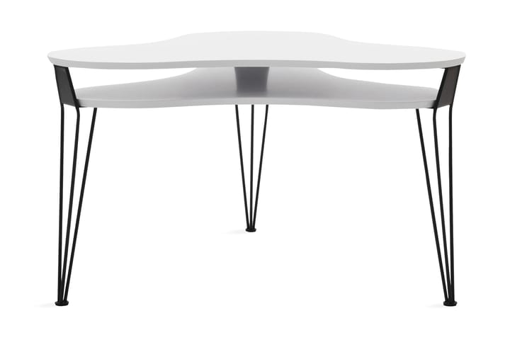 Sofabord Ester 88 cm Ovalt med Oppbevairngshylle - Hvit/Svart - Møbler - Bord - Sofabord - Sofabord med oppbevaring