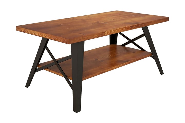 Sofabord Fatimah 98 cm med Oppbevaringshylle - Valnøttsbrun - Møbler - Bord - Sofabord