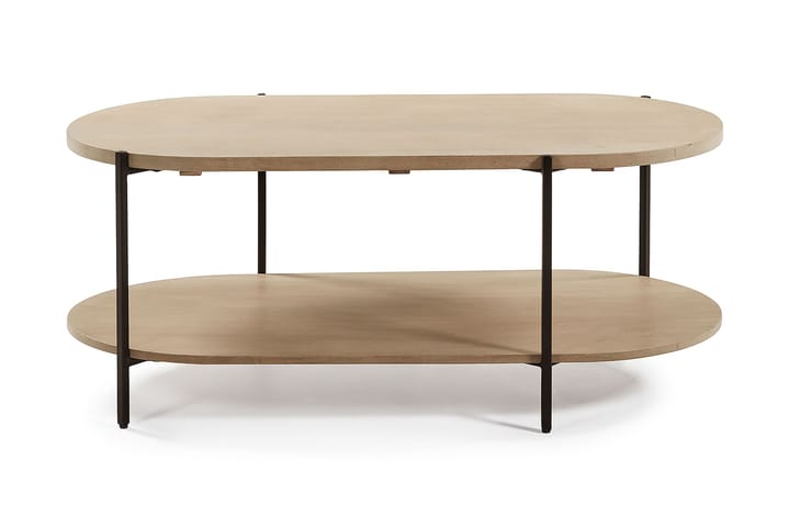Sofabord Fidenza 110 cm Ovalt med Oppbevairngshylle - MangoTre/Svart - Møbler - Bord - Sofabord