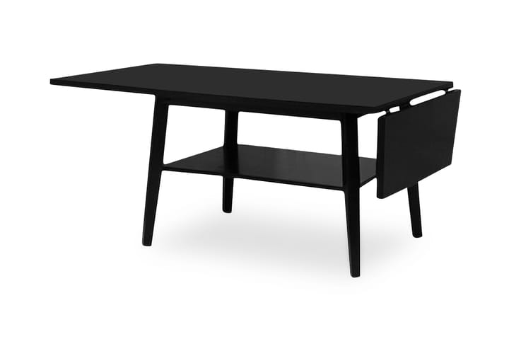 Sofabord Floberget Forlengningsbart 90 cm med Oppbevairngshy - Svart - Møbler - Bord - Sofabord
