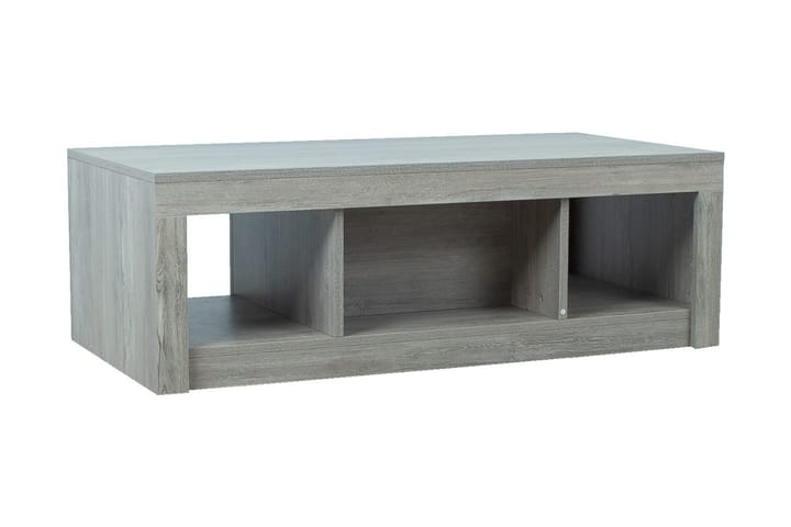 Sofabord Flowaka 130 cm med Oppbevaringsskuff + Hyller - Grå - Møbler - Bord - Sofabord