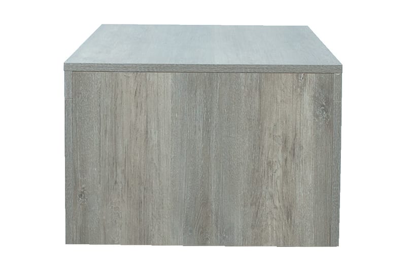 Sofabord Flowaka 130 cm med Oppbevaringsskuff + Hyller - Grå - Møbler - Bord - Sofabord