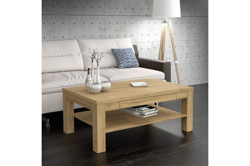 Sofabord Hemdean 110 cm med Oppbevairngshylle - Brun - Møbler - Bord - Sofabord