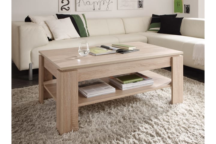 Sofabord Jalili 110 cm med Oppbevaringshylle - Tre/Natur - Møbler - Bord - Sofabord & salongbord