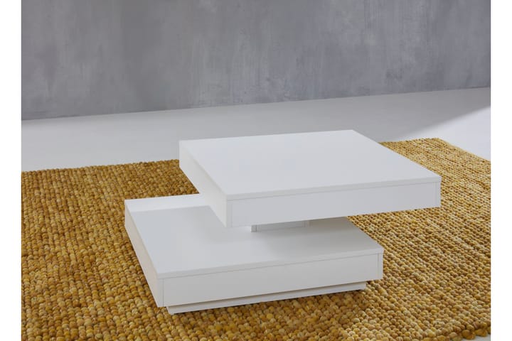 Sofabord Jalili 70 cm med Oppbevaringshyller - Hvit - Møbler - Bord - Sofabord