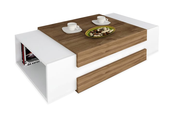 Sofabord Joshua 110 cm - Hvit/Valnøttsbrun - Møbler - Bord - Spisebord & kjøkkenbord