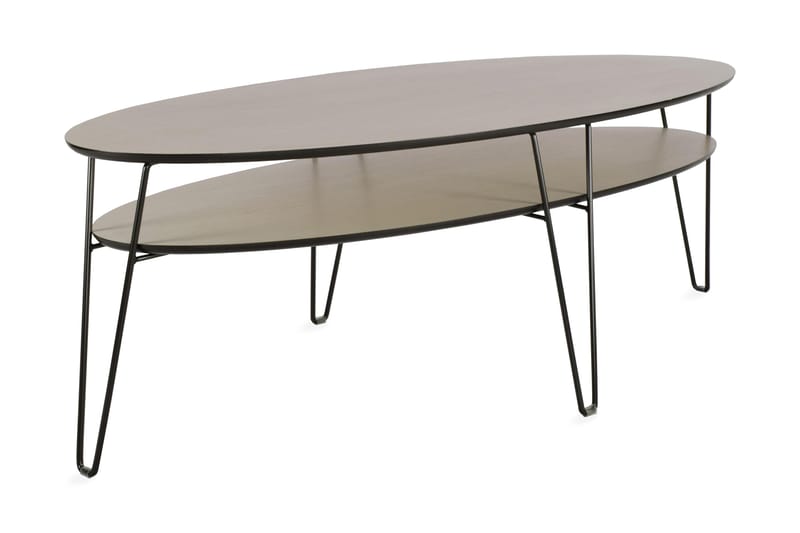 Sofabord Leon 150 cm Ovalt - Eik|Svart - Møbler - Bord - Sofabord