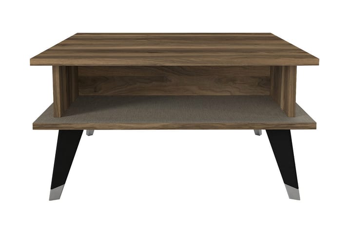 Sofabord Loganda 72 cm med Oppbevairngshylle - Valnøttsbrun/Svart - Møbler - Bord - Sofabord