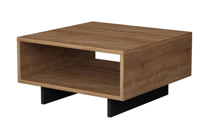 Sofabord Lutchan 60 cm med Oppbevaringshylle - Eikefarge/Mørkegrå - Møbler - Bord - Sofabord & salongbord