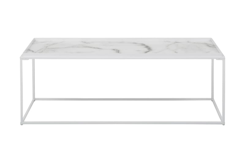 Sofabord Lyness 122 cm Marmormønster - Glass/Hvit/Svart - Møbler - Bord - Sofabord