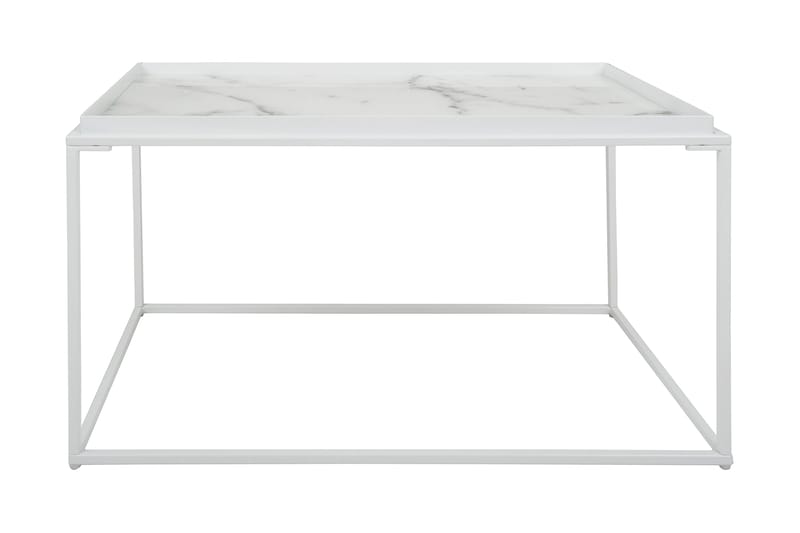 Sofabord Lyness 80 cm Marmormønster Rektangulær - Glass/Svart - Møbler - Bord - Sofabord