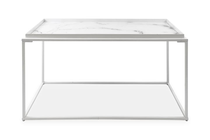 Sofabord Lyness 80 cm Marmormønster Rektangulær - Hvit/Brun - Møbler - Bord - Sofabord