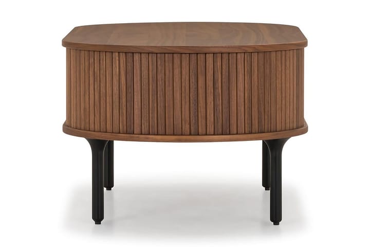 Sofabord Neandir 118 cm Ovalt med Oppbevaring Skuff - Massiv Valnøtt/Svart - Møbler - Bord - Sofabord