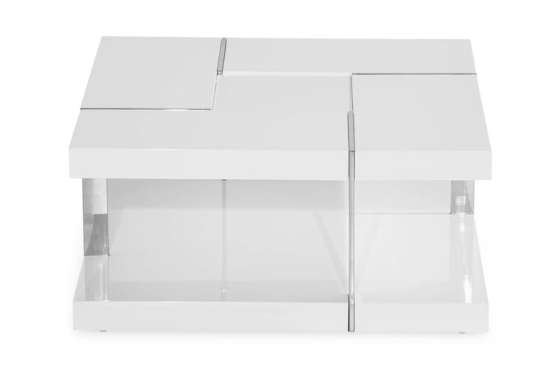Sofabord Nico 80 cm med Oppbevaring - Hvit - Møbler - Bord - Sofabord