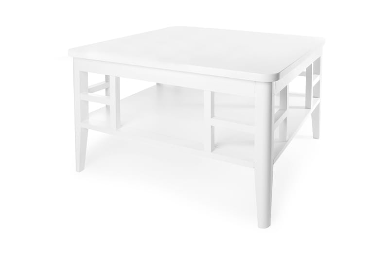 Sofabord Piteå 80 cm med Oppbevairngshylle Hvit - Hvit - Møbler - Bord - Sofabord - Sofabord med oppbevaring
