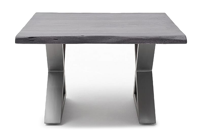 Sofabord Pomaire 75 cm Ben X-form - Akasie / grå / stål - Møbler - Bord - Sofabord