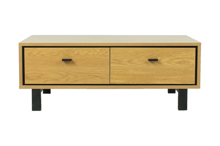 Sofabord Procieda 102 cm med Oppbevaring 2 Skuffer - Eikefarge/Svart - Møbler - Bord - Sofabord