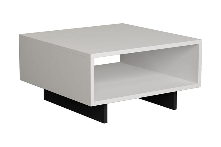 Sofabord Rammeina 60 cm med Oppbevairngshylle - Hvit/Mørkegrå - Møbler - Bord - Sofabord