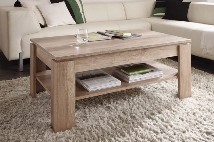 Sofabord Rifallet 110 cm med Oppbevaringshylle - Grå - Møbler - Bord - Sofabord