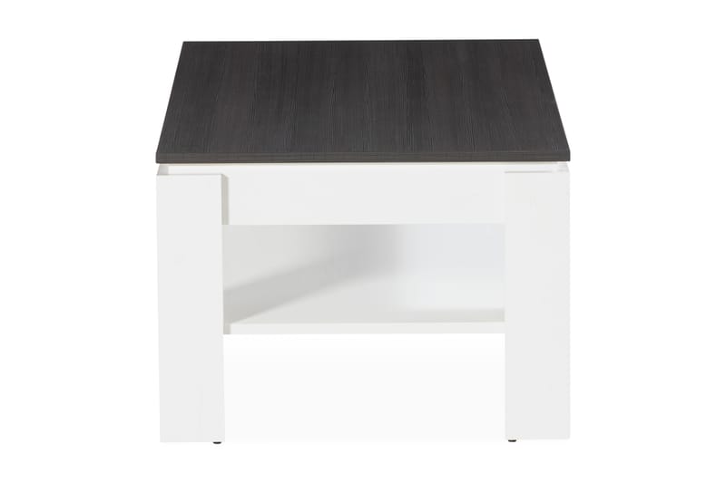 Sofabord Rifallet 110 cm med Oppbevaringshylle - Hvit/Mørkegrå - Møbler - Bord - Sofabord
