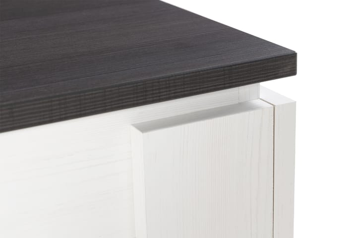 Sofabord Rifallet 110 cm med Oppbevaringshylle - Hvit/Mørkegrå - Møbler - Bord - Sofabord