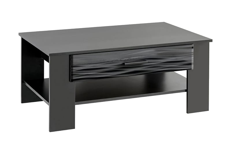 Sofabord Shepley 105 cm med Oppbevaring 2 Skuffer + Hylle - Svart - Møbler - Bord - Sofabord
