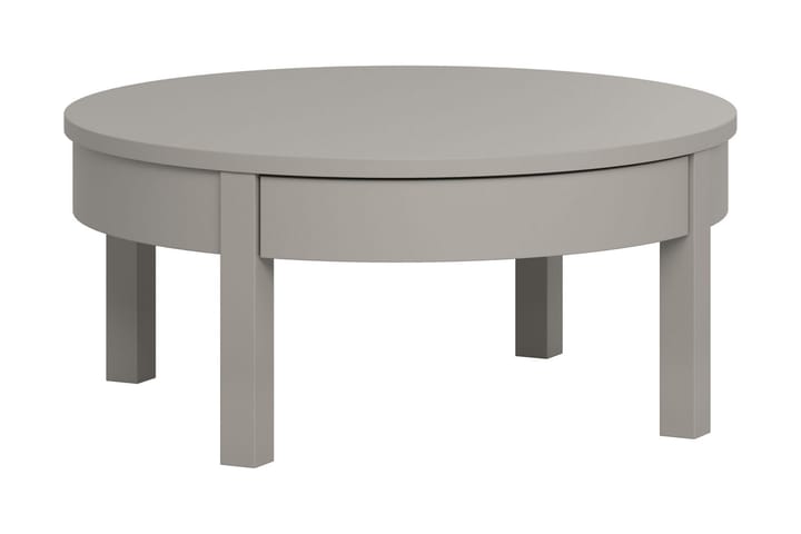 Sofabord Simple 80 cm Rundt med Oppbevaringshylle Lågt Grå - VOX - Møbler - Bord - Sofabord & salongbord