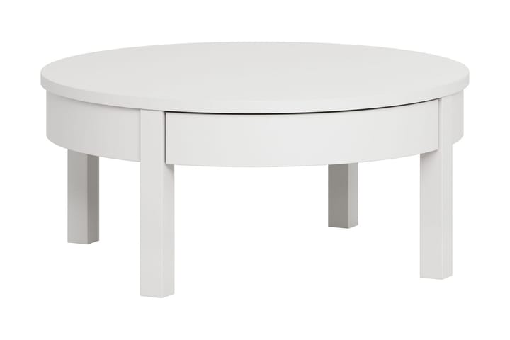 Sofabord Simple 80 cm Rundt med Oppbevaringshylle Lågt Hvit - VOX - Møbler - Bord - Sofabord