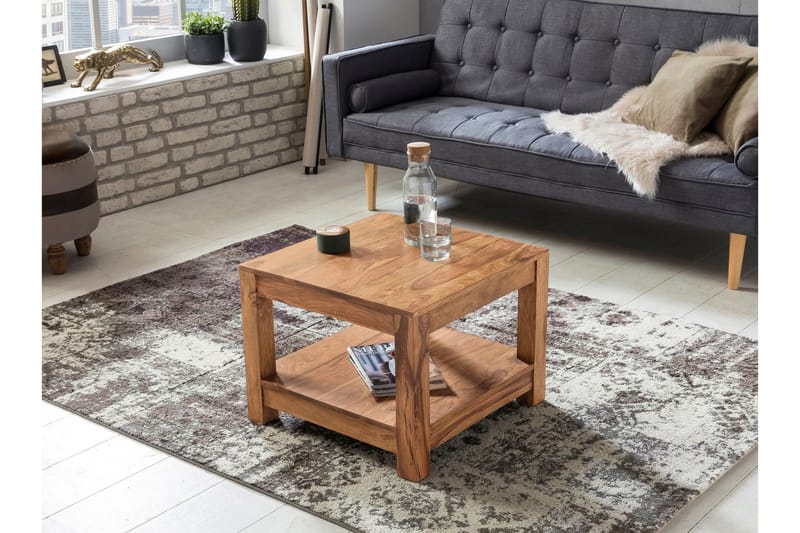 Sofabord Skelgill 60 cm med Oppbevaringshylle - Akacia - Møbler - Bord - Sofabord & salongbord