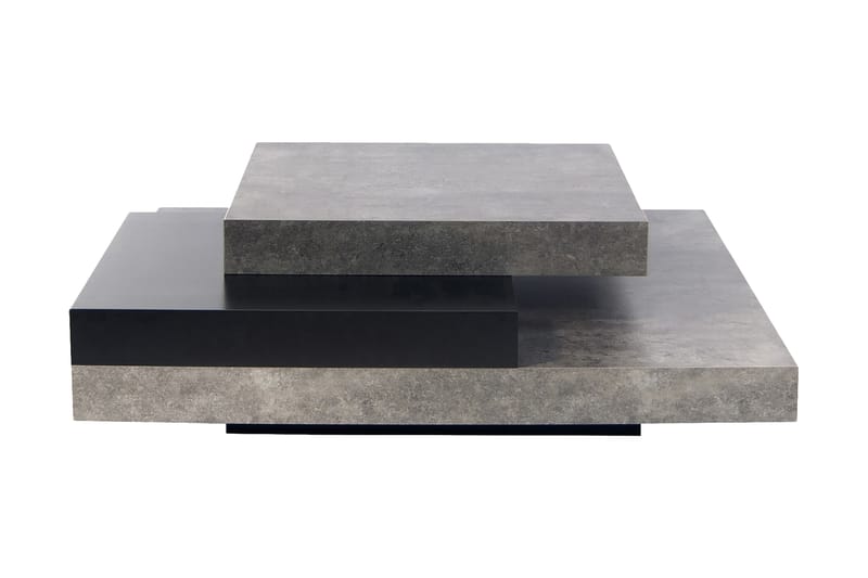 Sofabord Slate 90 cm med Oppbevaringshylle - Betonggrå/Svart - Møbler - Bord - Sofabord