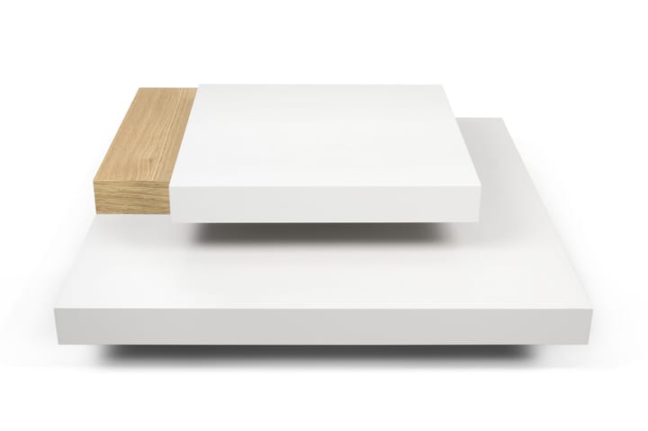 Sofabord Slate 90 cm med Oppbevaringshyller - Eikefiner/Hvit - Møbler - Bord - Sofabord
